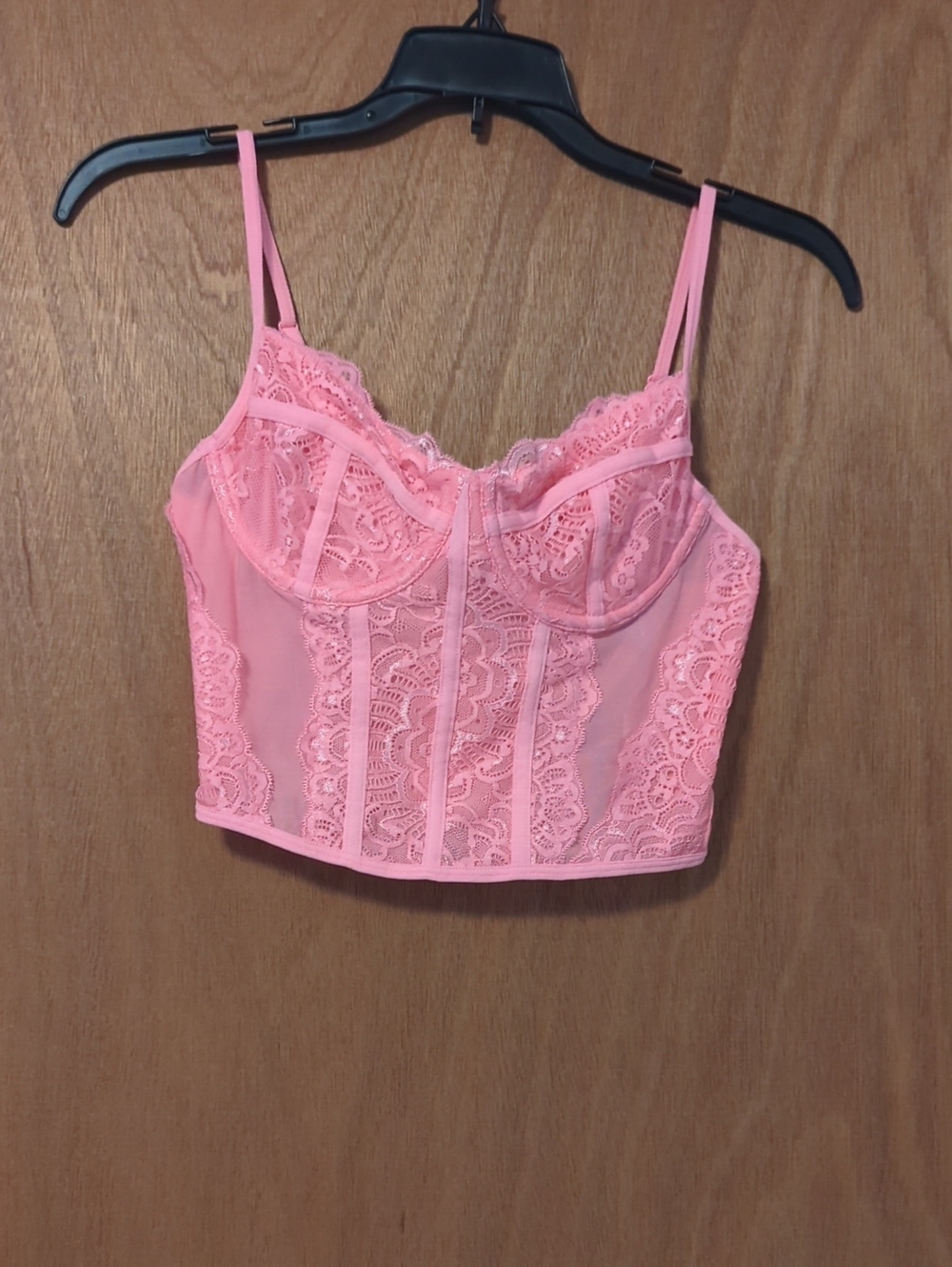 Tilly's Pink Lace Bustier Crop Top